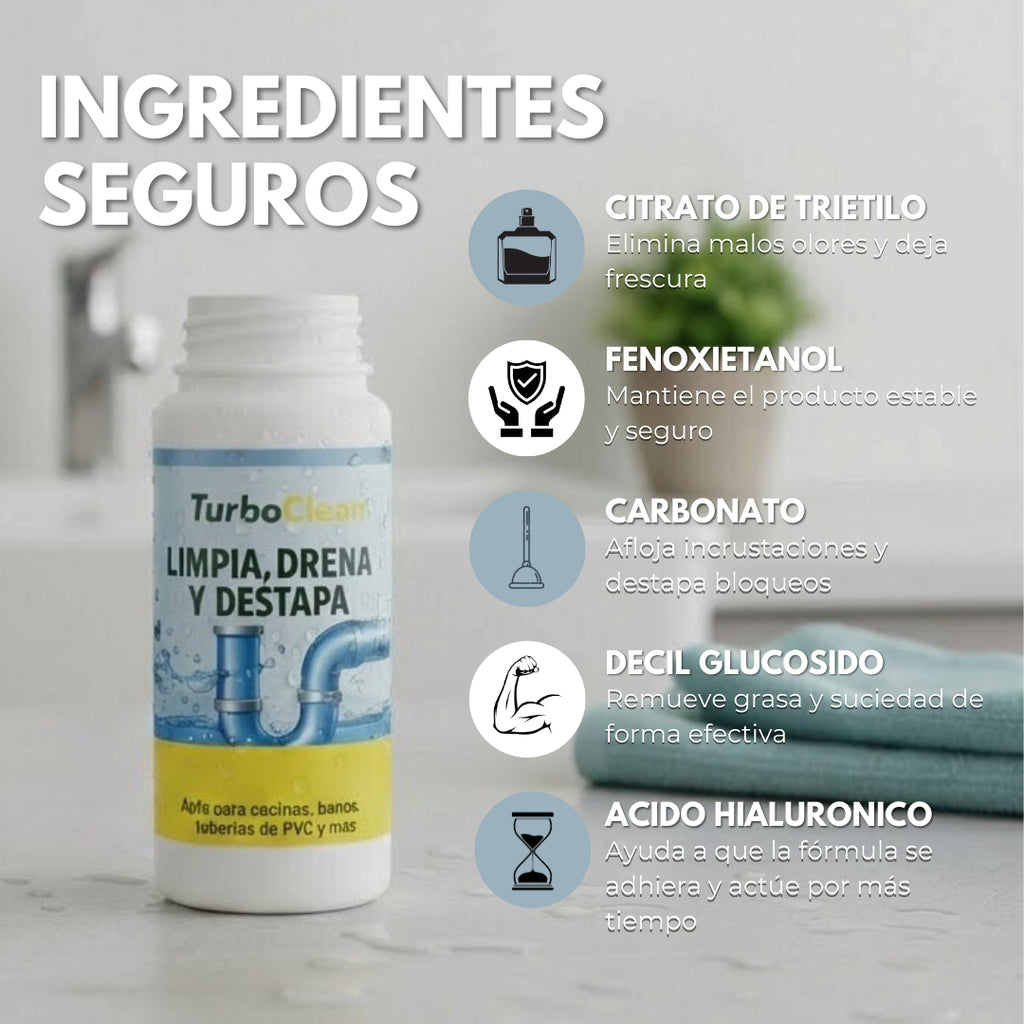 TurboClean™ Limpia y destapa tus cañerias