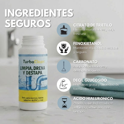 TurboClean™ Limpia y destapa tus cañerias